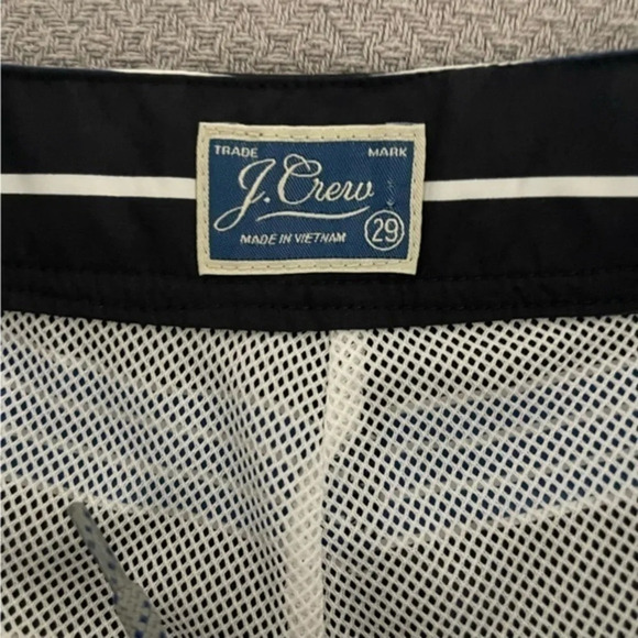 J Crew Men's 9" Stretch Eco Boardshorts Swim Blue Stripe Size 29 - Picture 5 of 6